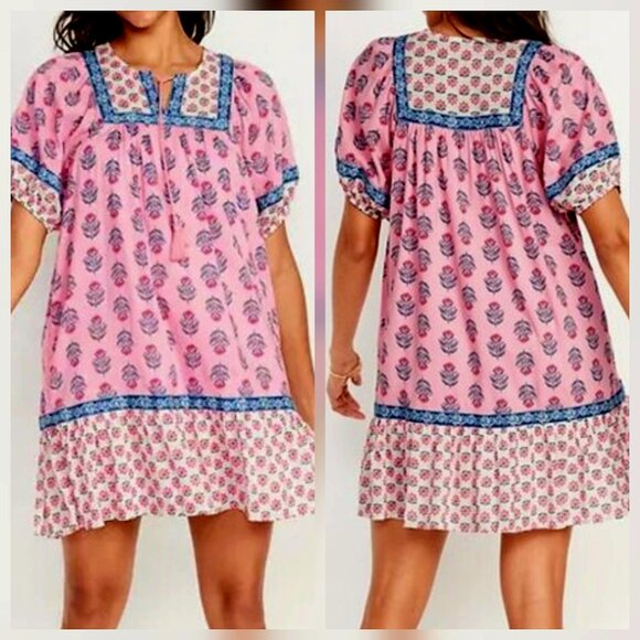 Old Navy Plus Size Peasant Babydoll Swing Dress with Puff Sleeves and Pockets - Picture 6 of 13